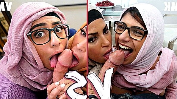 Две арабских сучки грубо трахаются с чуваком