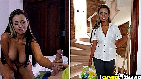 Латинская уборщица не отказалась от крутого траха